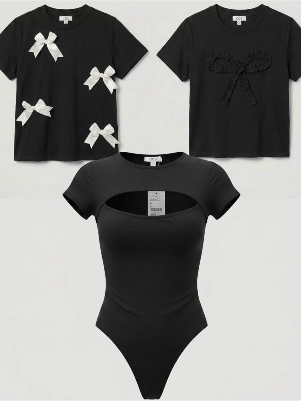 NWT Downtown Girl Black Top 3pc Bundle Coquette Bow Cutout Sexy Cute Trendy Fun